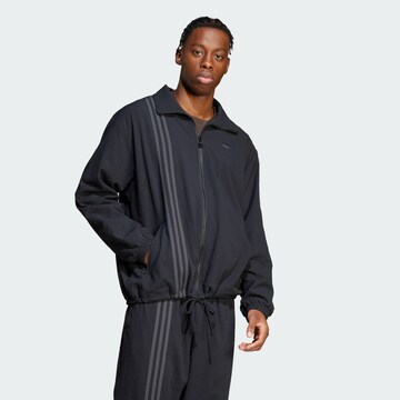 ADIDAS ORIGINALS Ζακέτα φούτερ 'Seersucker Firebird' σε μαύρο: μπροστά