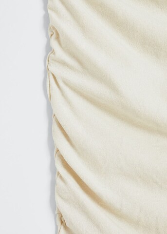 MANGO Abendkleid 'Shirred' in Beige