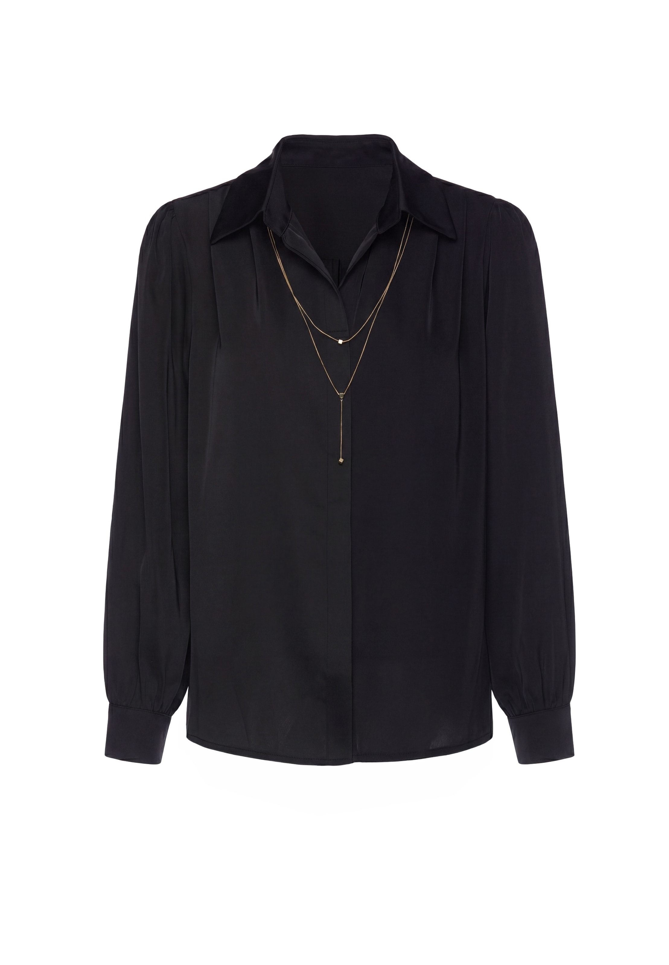 usha BLACK LABEL - Blusa en negro: frente