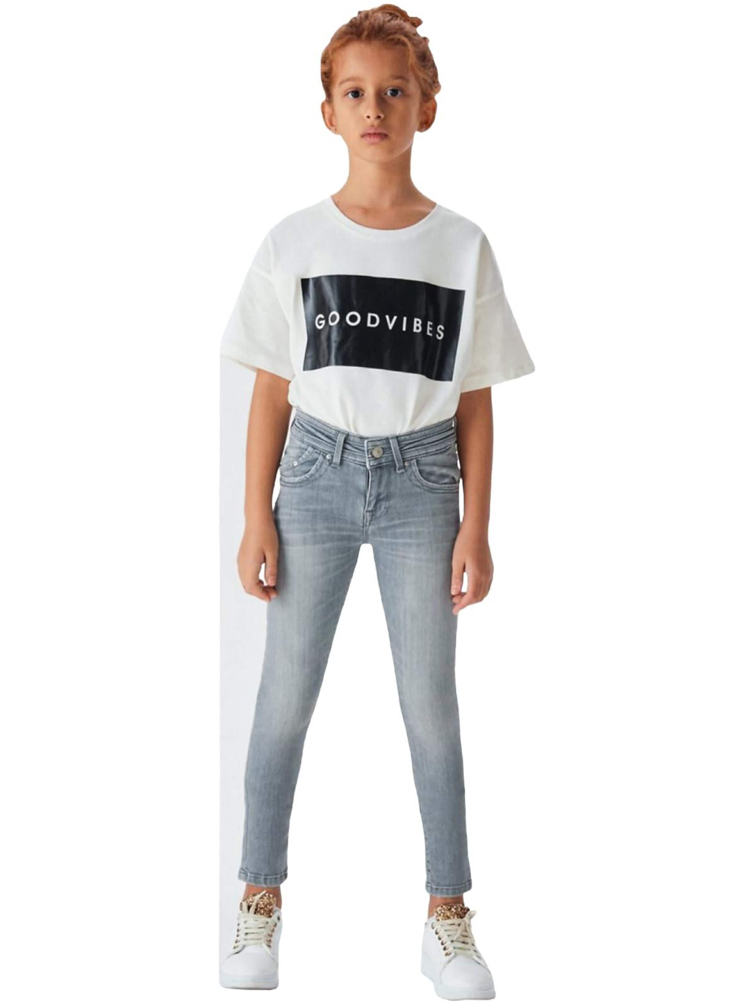 regular Jeans 'LTB Jeans Baby Girl Julita G Mid Waist Asymmetrische Jeanshose' di LTB Jeans in grigio