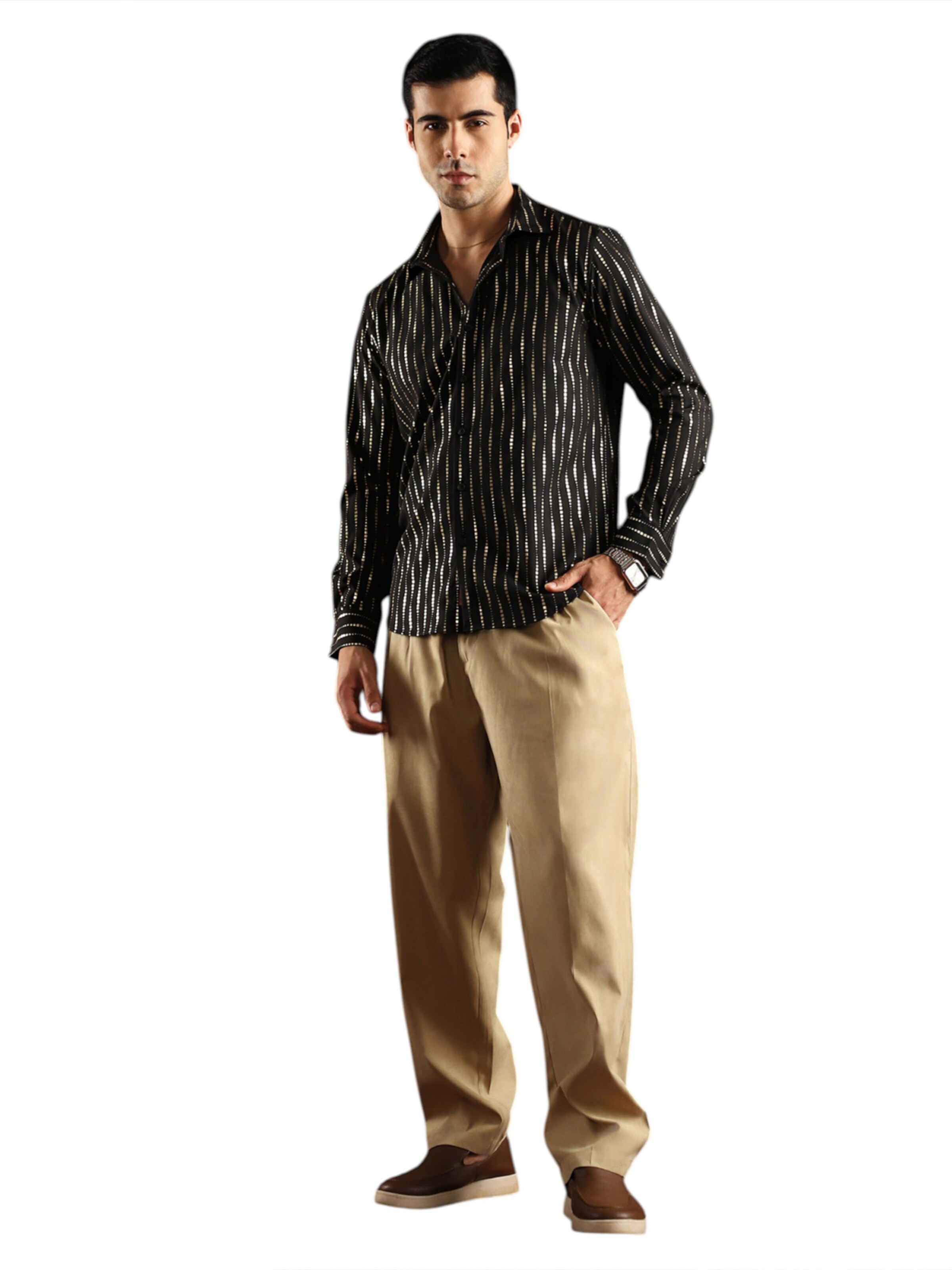 Campus Sutra - Ajuste regular Camisa 'Monroe' en negro