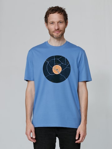 Watapparel Shirt 'Broken Vinyl' in Blauw: voorkant