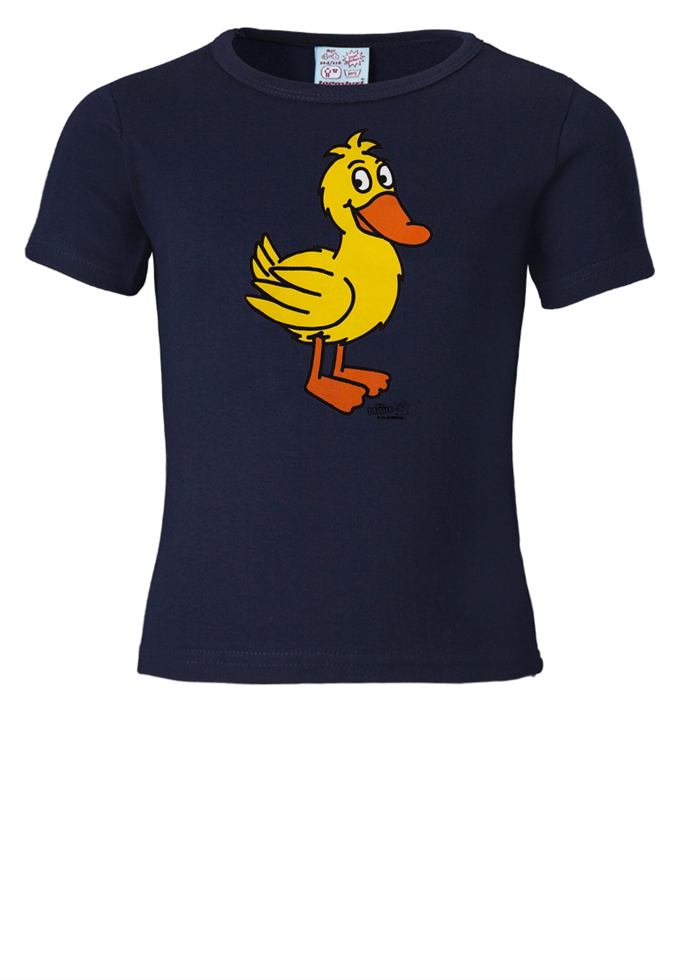 LOGOSHIRT T-Shirt 'Die Sendung mit der Maus - Ente' in Blau: Vorderseite