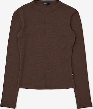 Dr. Denim Top 'Stella Waffle Top' in Braun: Vorderseite