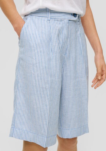 s.Oliver Wide leg Bandplooibroek in Blauw