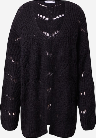 ABOUT YOU Knit cardigan 'Fiona' in Black: front