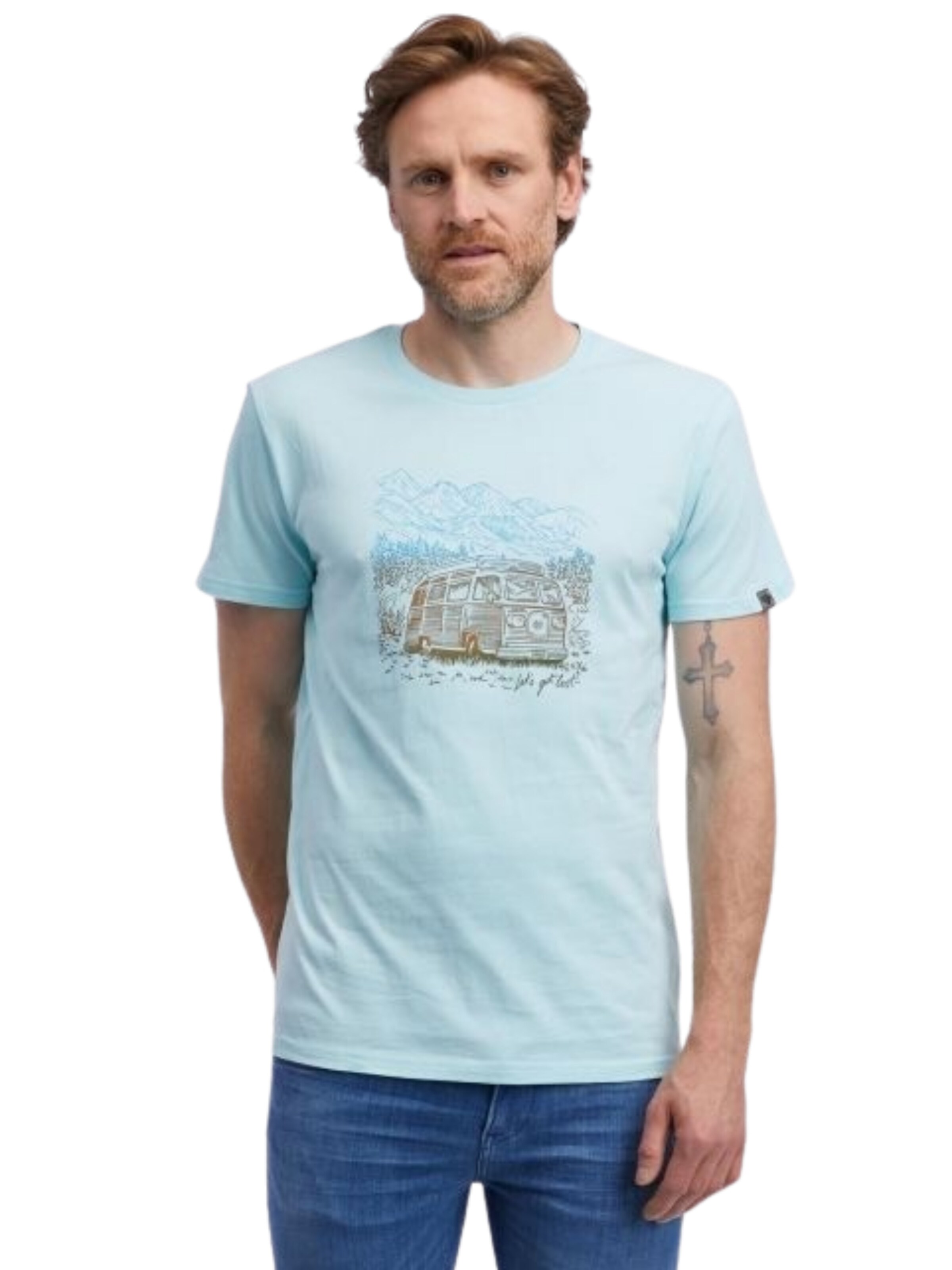 Ragwear Shirt 'Roggero' in Blue / Light blue / Brown, Item view