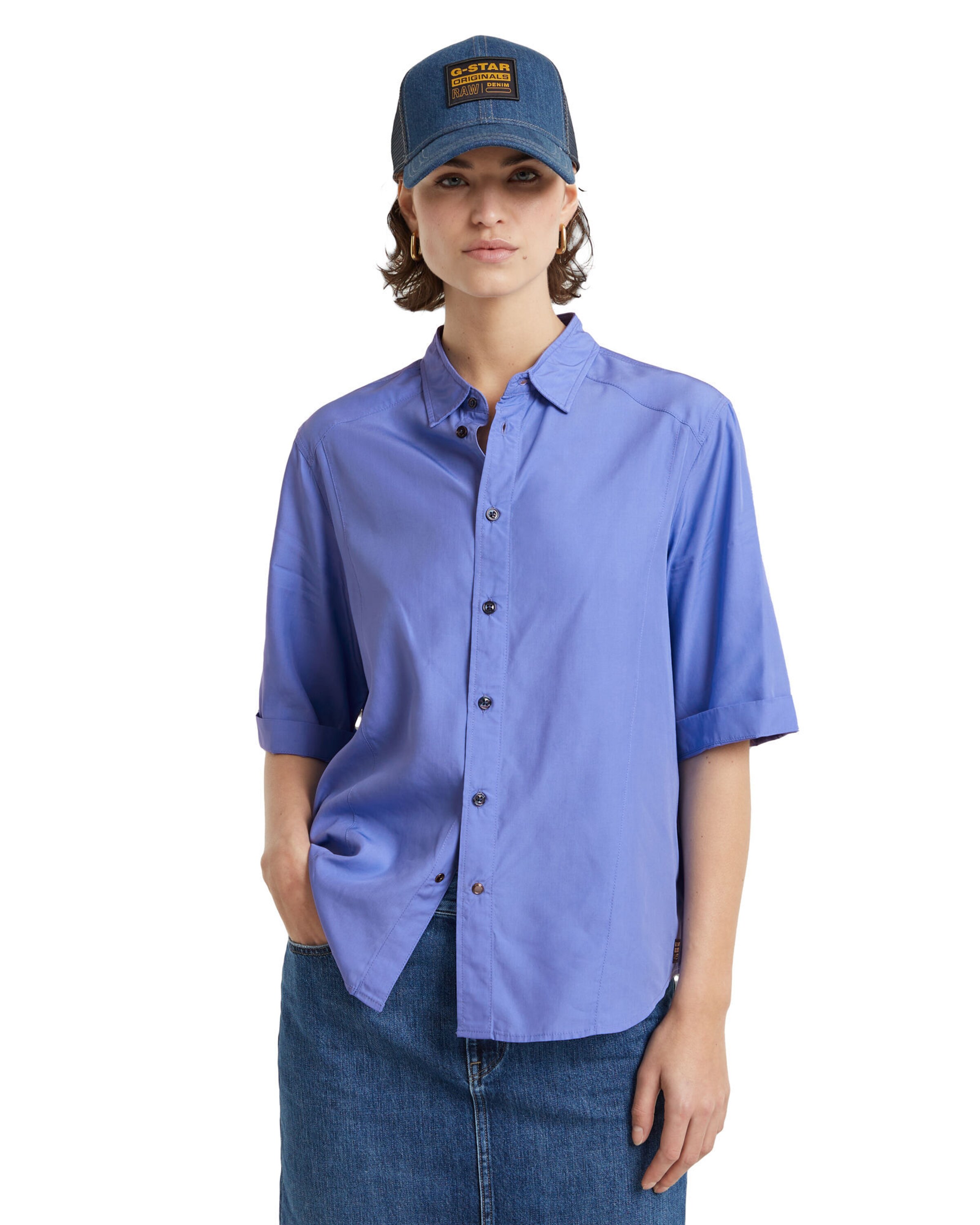 G-STAR Blouse in Blauw: voorkant