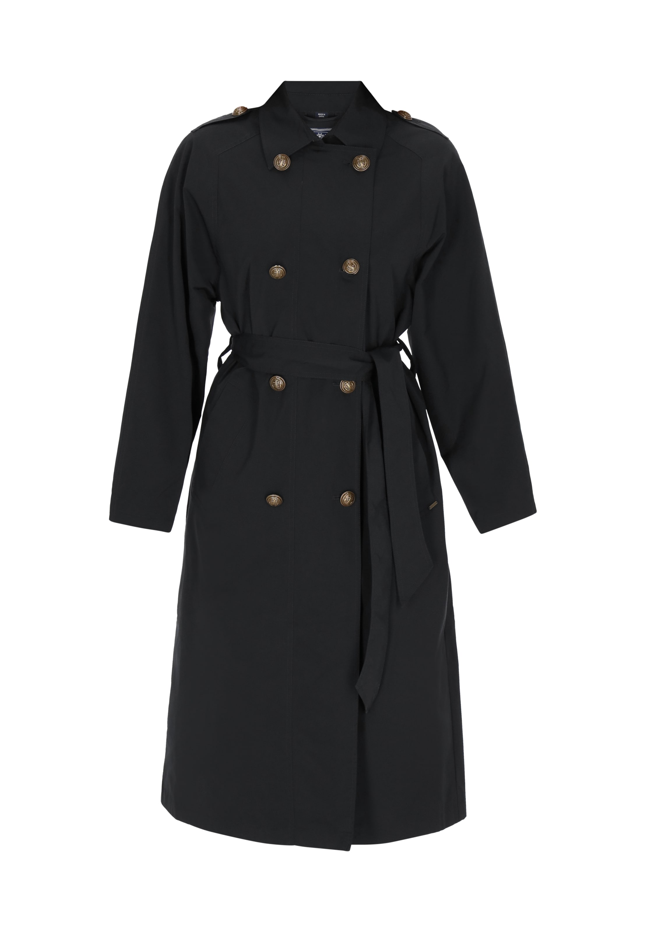 DreiMaster Maritim - Sobretudo meia-estação em preto: frente