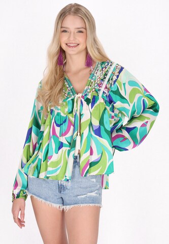 IZIA Blouse 'Fashion Look' in Blauw: voorkant