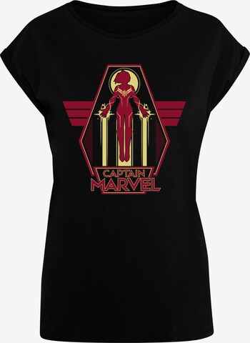 ABSOLUTE CULT Shirt 'Captain Marvel - Flying Warrior' in Zwart: voorkant