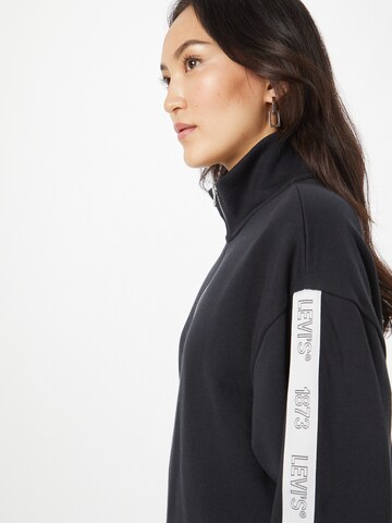 LEVI'S ® Majica 'Graphic Rue 1/4 Zip Crew' | črna barva