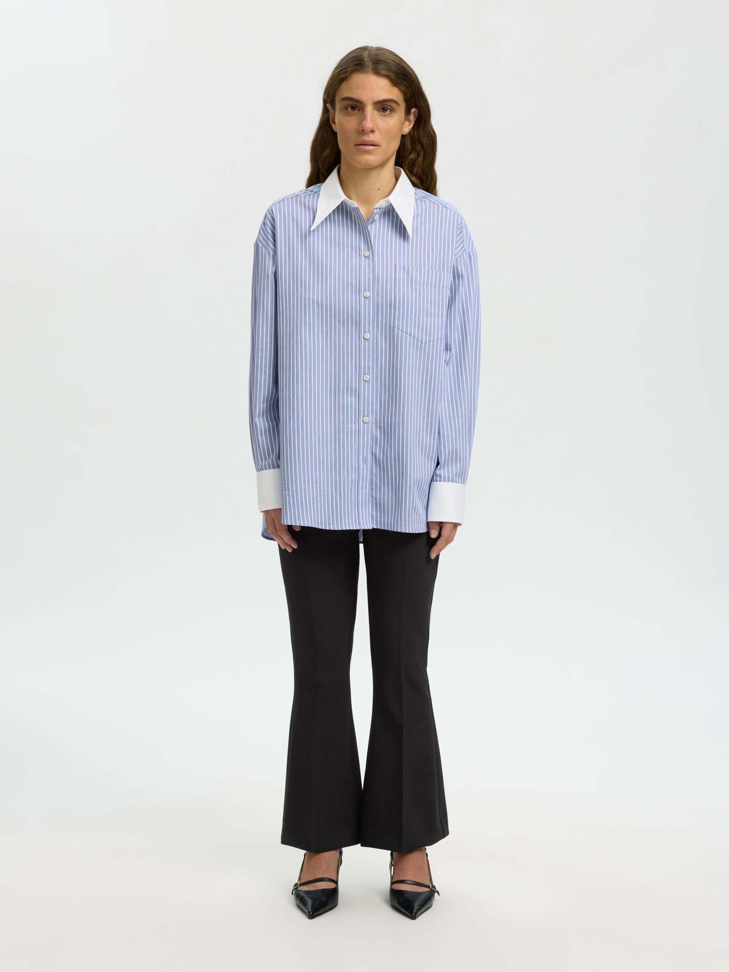 SELECTED Flared Trousers in Black: front