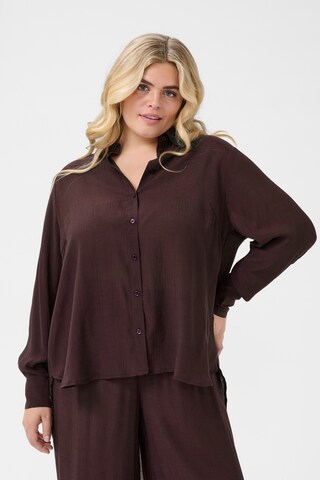 KAFFE CURVE Bluse 'Alia' in Braun: Vorderseite