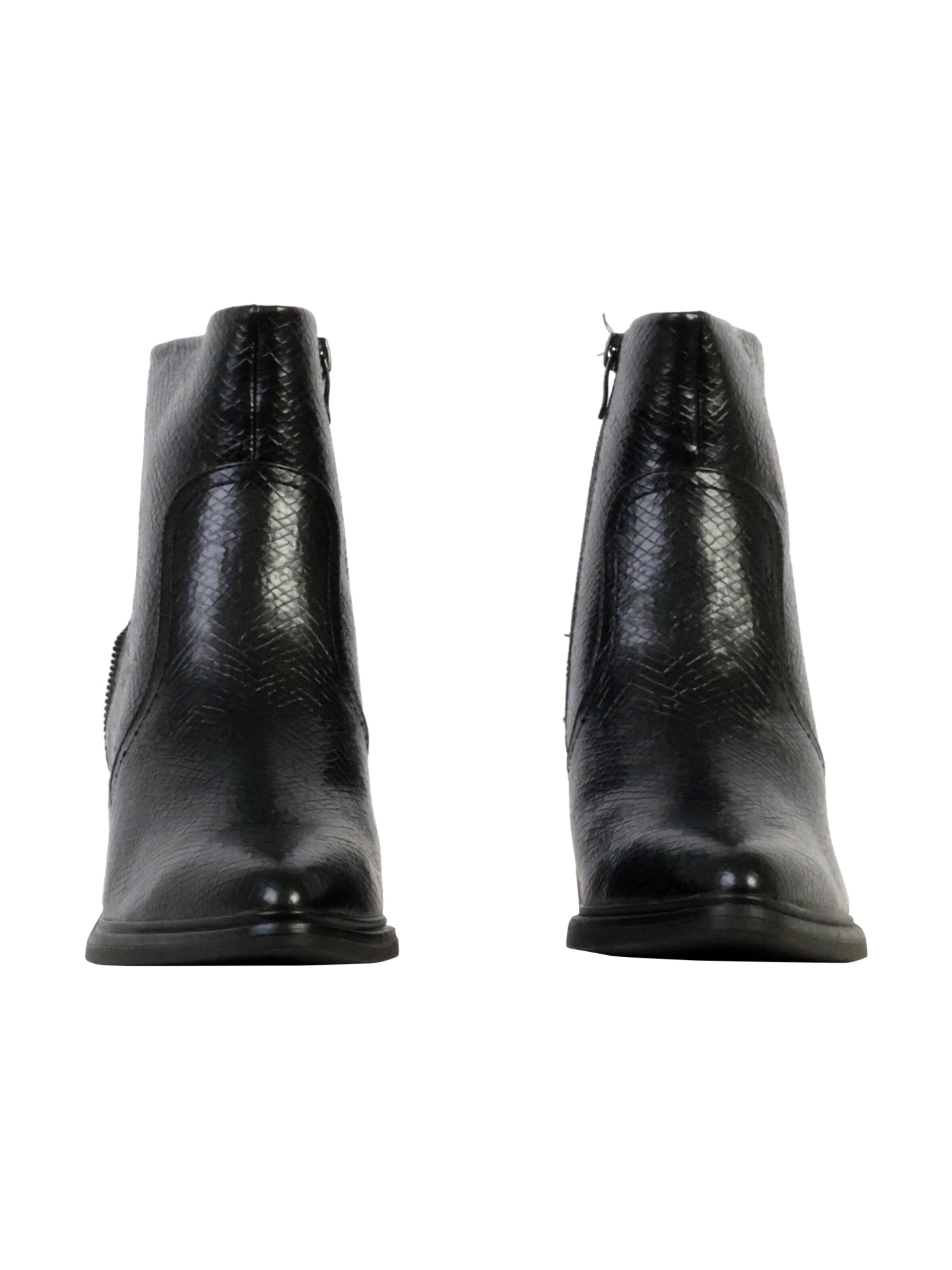 Super Mode Botki po kostki 'Supermodische Stiefeletten mit Reißverschluss' w kolorze czarny
