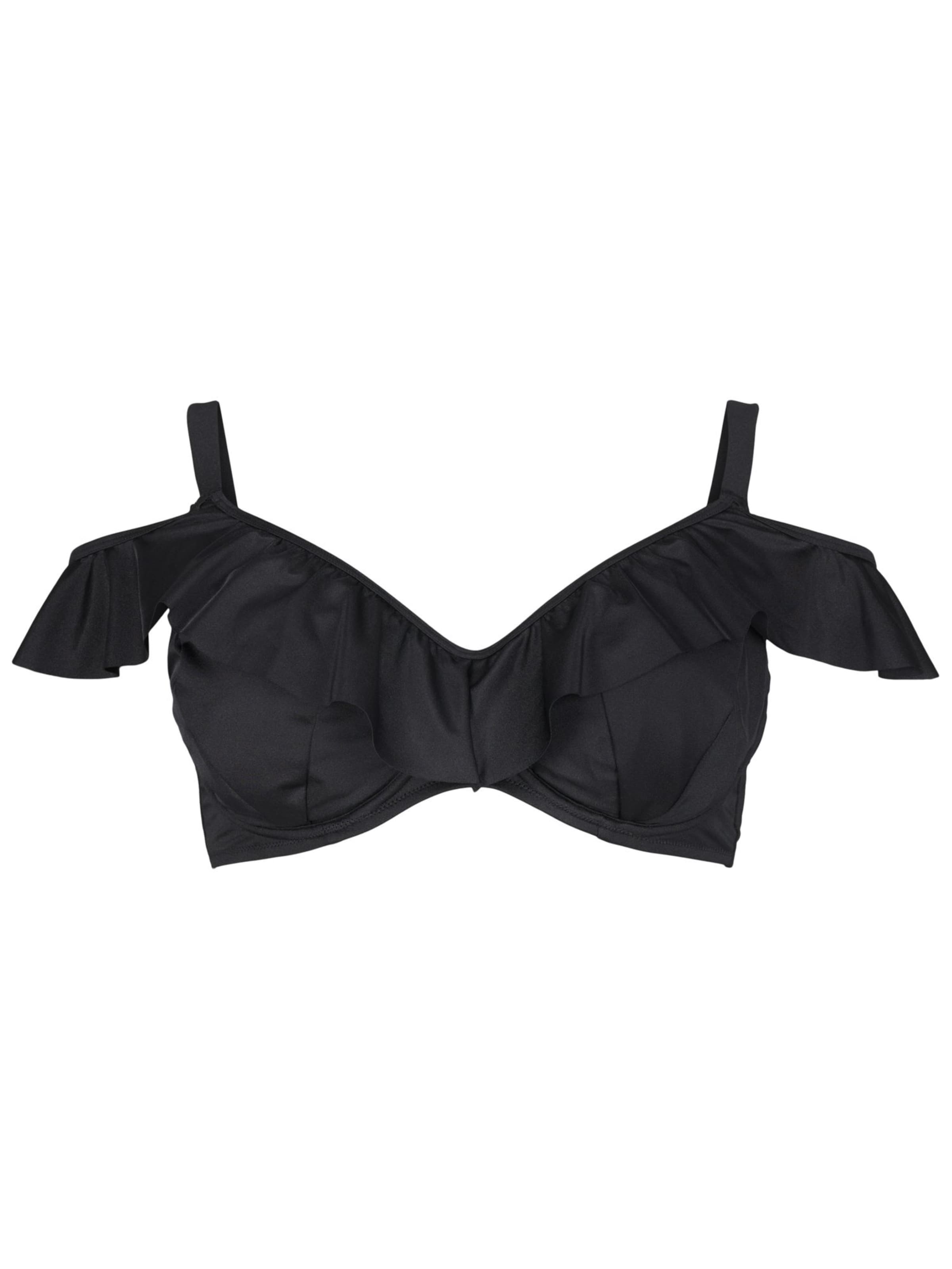 Swim by Zizzi Kolmnurk Bikiinitopp 'Sallica', värv must: eest vaates