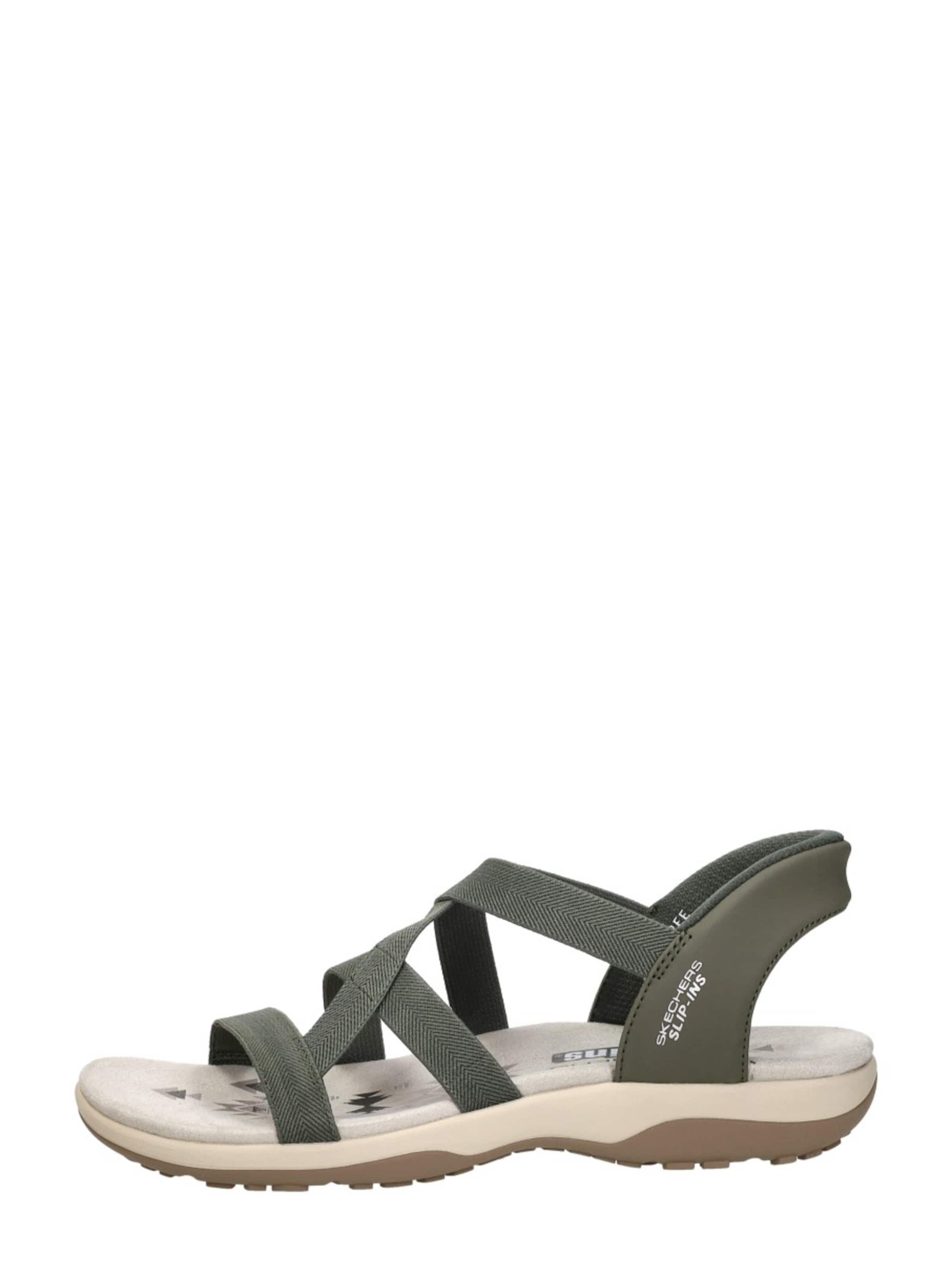 Sandales 'Slip-Ins: Reggae Slim' SKECHERS en vert : devant