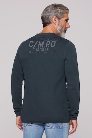 CAMP DAVID Pullover Stone Washed in Blau