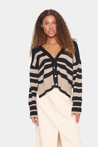 SAINT TROPEZ Knit cardigan 'Inette' in Black: front