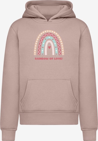 Merchcode Sweatshirt 'Rainbow of Love' in Pink: Vorderseite