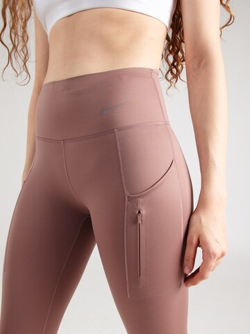 NIKE Skinny Sporthose in Braun