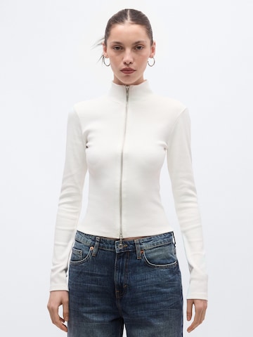 Giacca di felpa di Gina Tricot in bianco: frontale