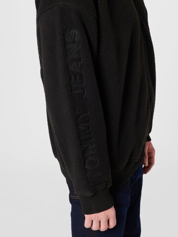 Tommy Jeans Fleece jas in Zwart