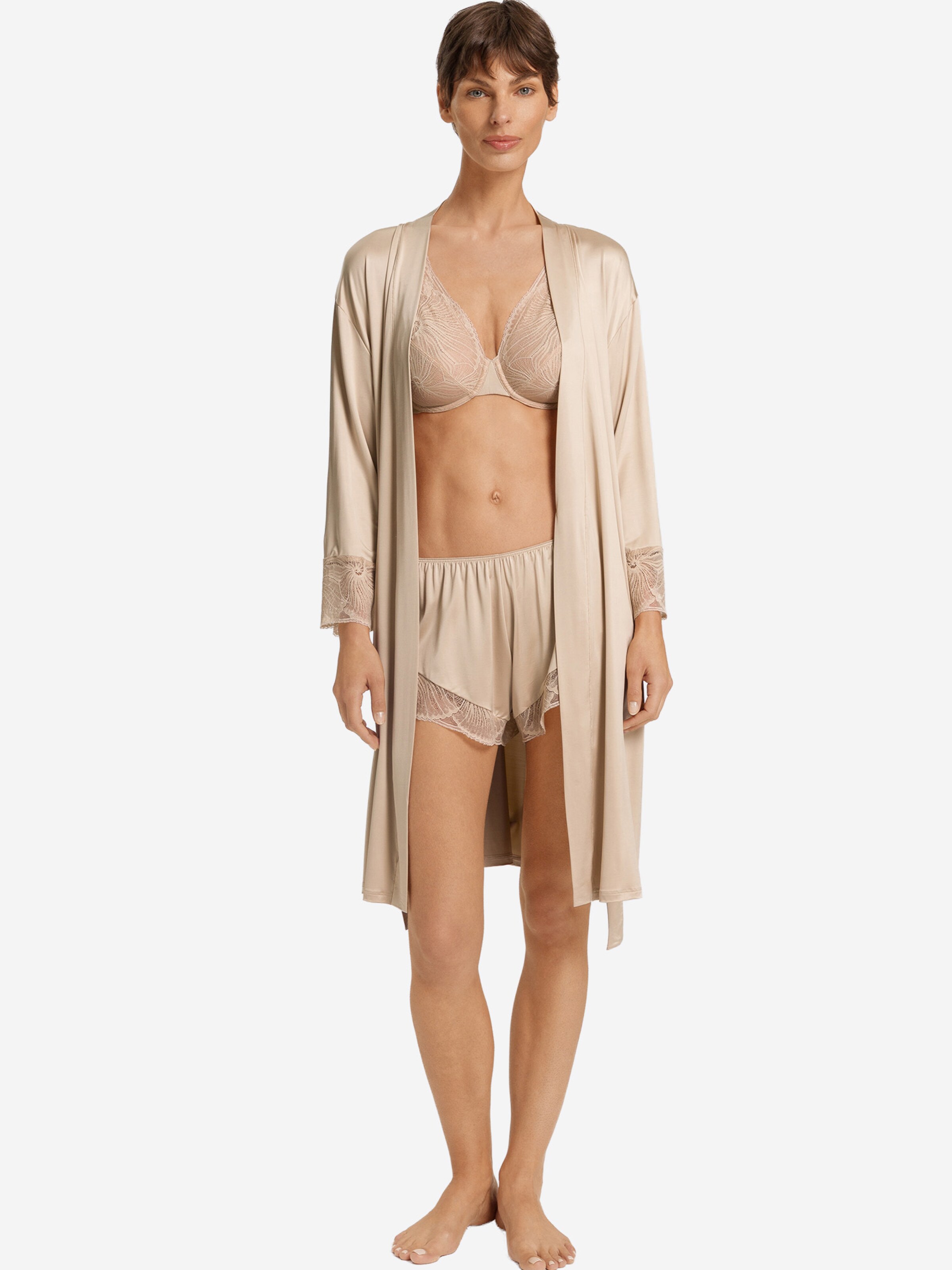 Hanro Badjas kort ' Lilith Kimono ' in Beige
