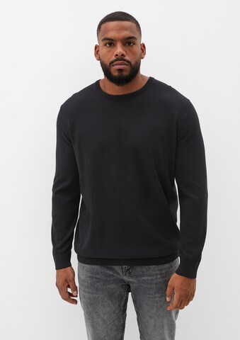 s.Oliver Men Big Sizes Sweater in Black: front