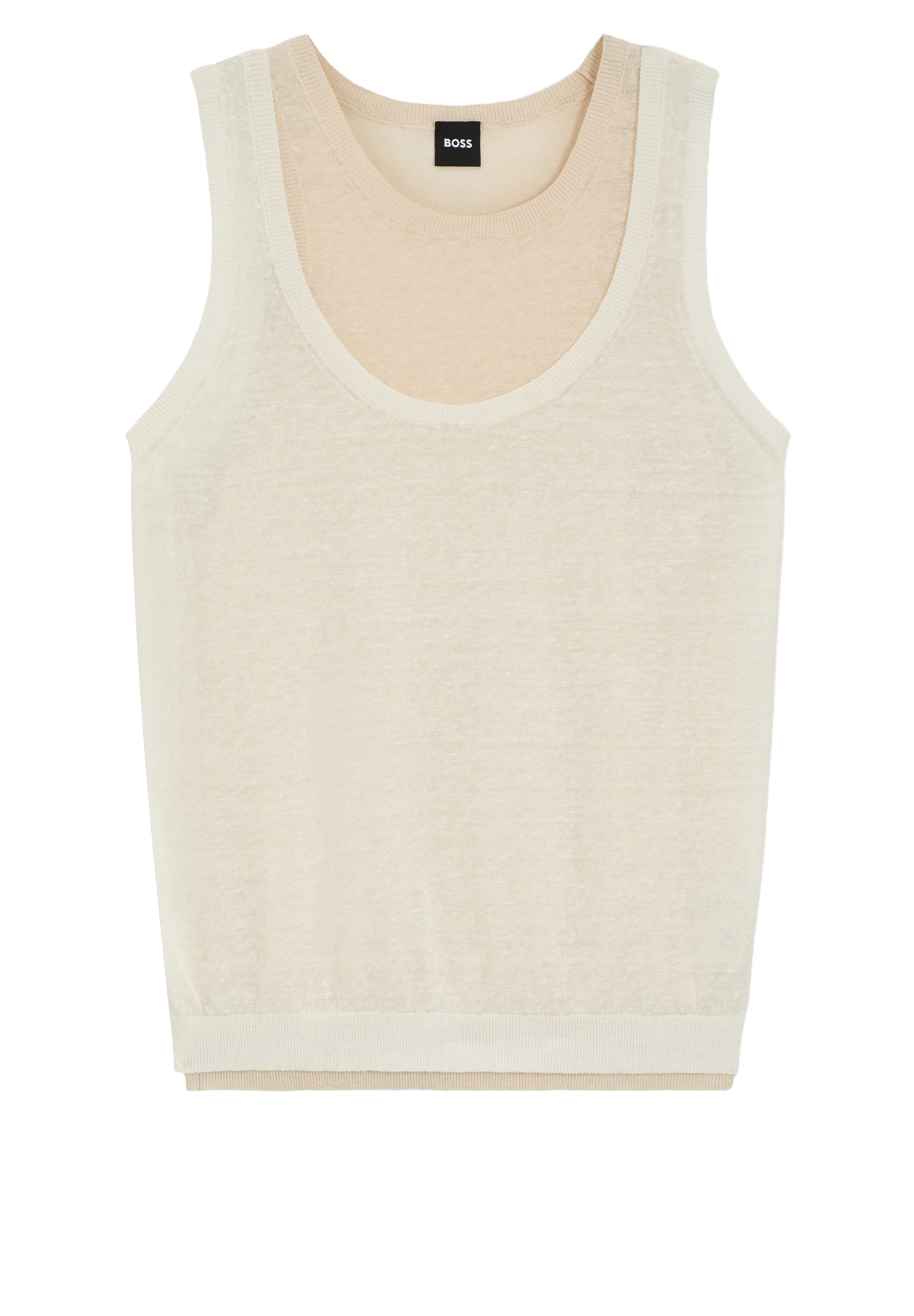 BOSS Stricktop in XS in beige, Produktansicht