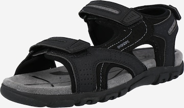 GEOX Hiking Sandals 'Strada' in Black: front