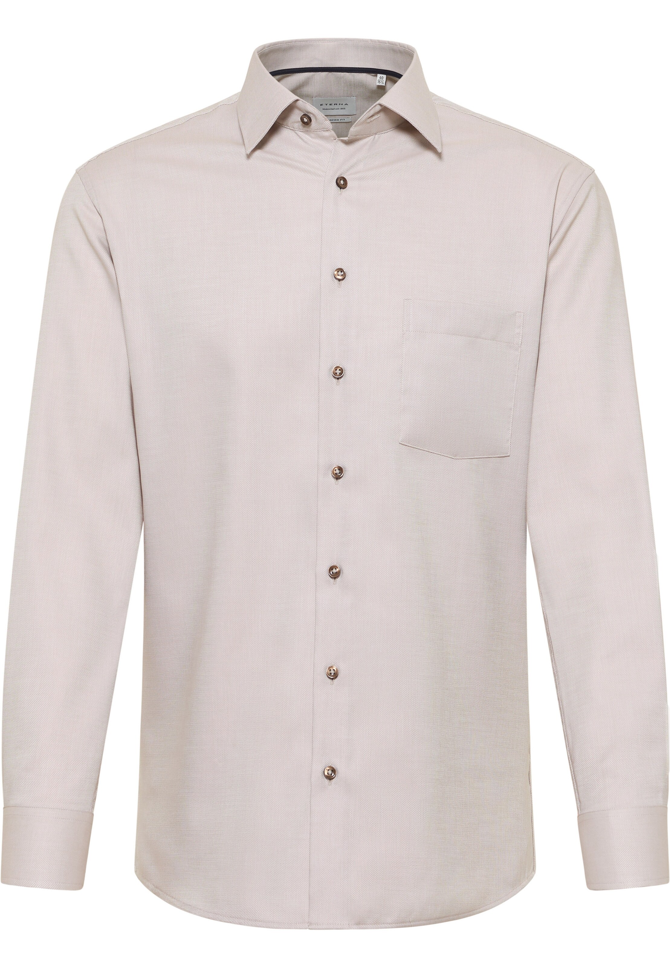 ETERNA Zakelijk overhemd in Beige: voorkant