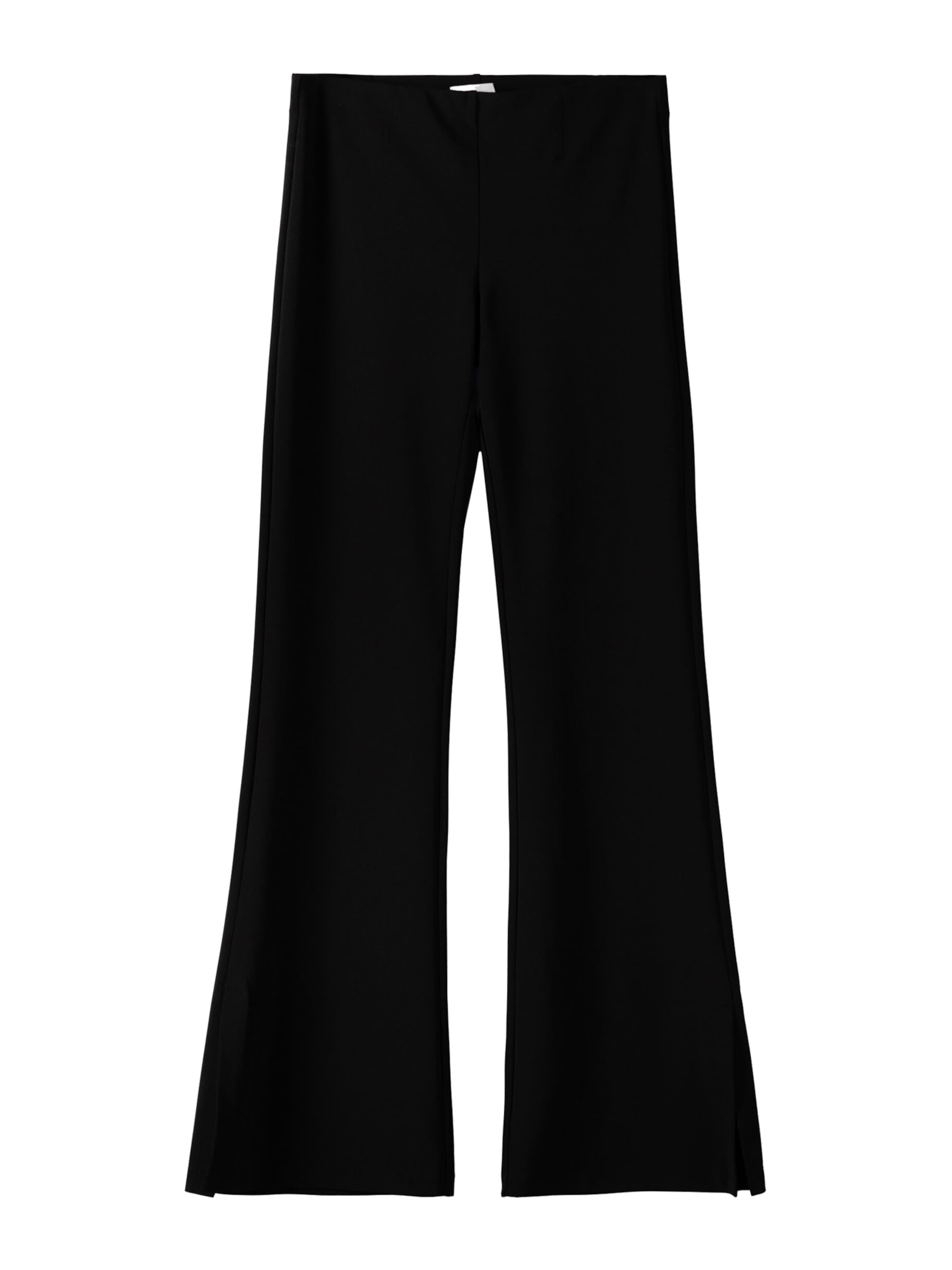 Bershka Flared Trousers in Black: front