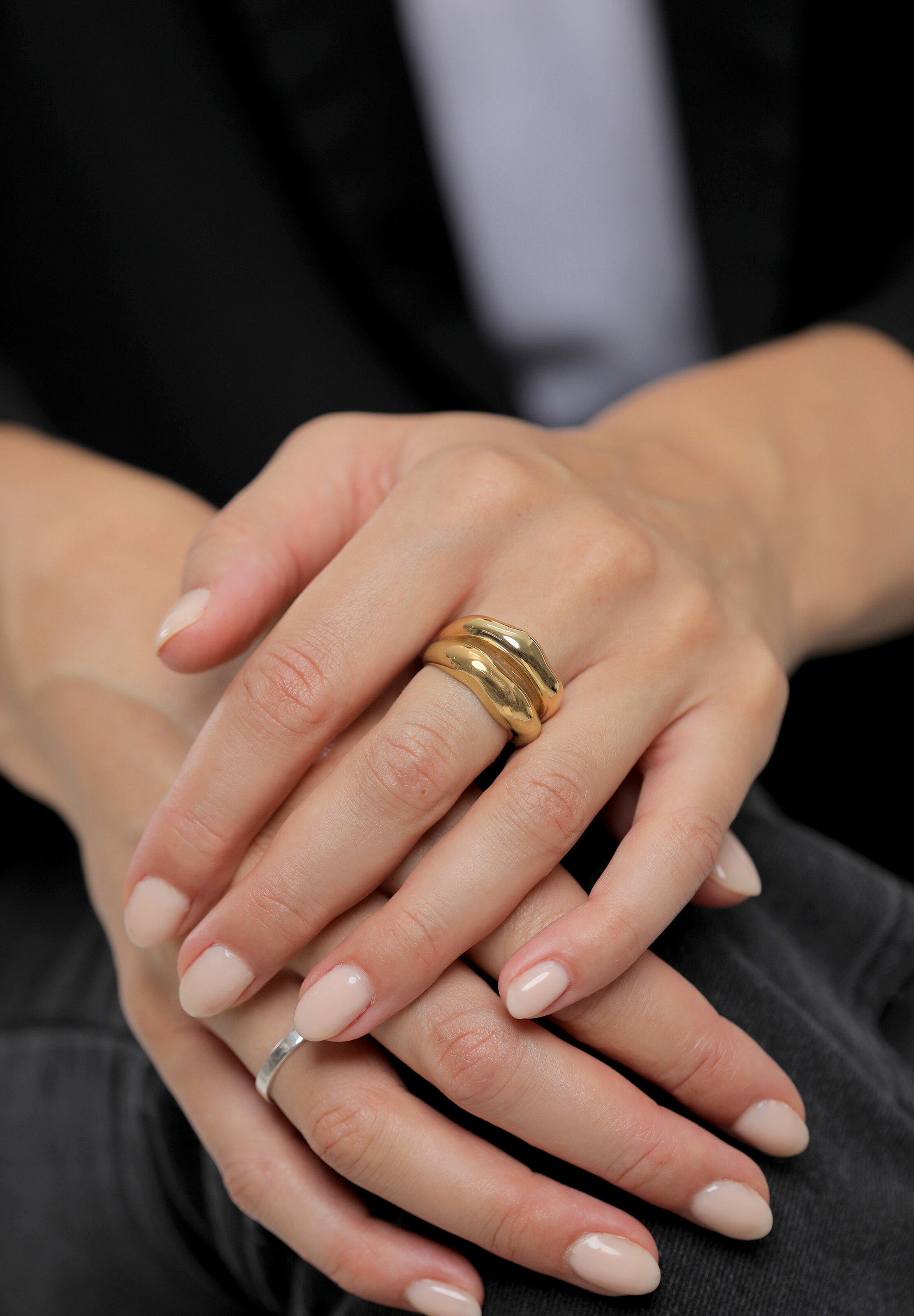 ELLI PREMIUM Ring 'Chunky Organic' in Gold