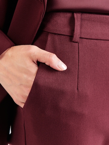VILA Slim fit Pleat-Front Pants 'VIVARONE' in Red