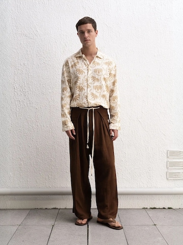 Giesto Loosefit Broek in Bruin