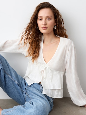 MANGO TEEN Blus 'Coast' i vit