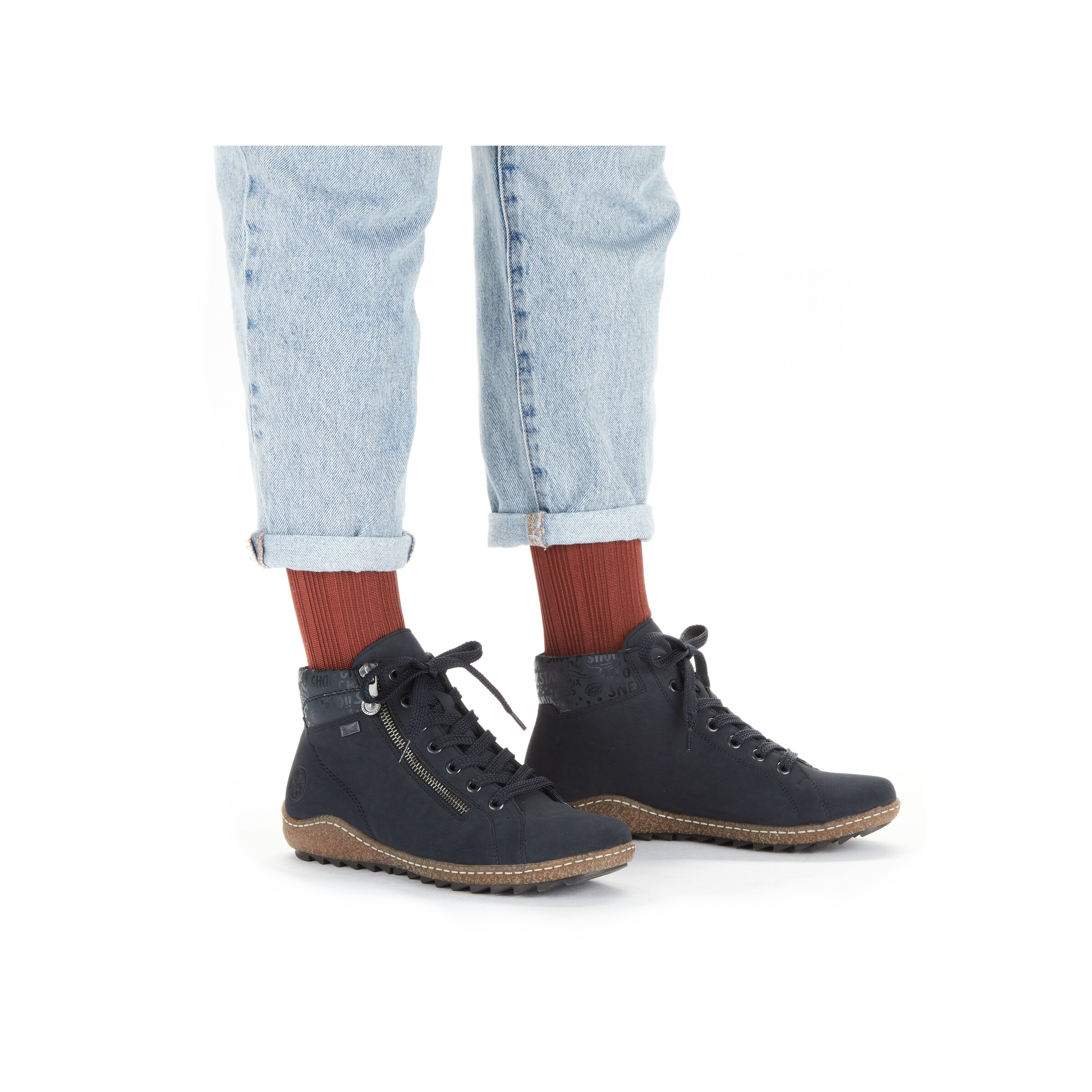 Bottines à lacets 'L7502' Rieker en bleu