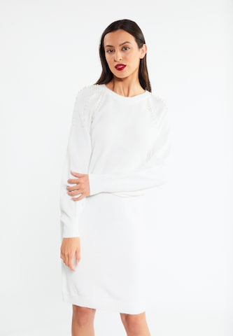 Robes en maille 'Tuxe' faina en blanc