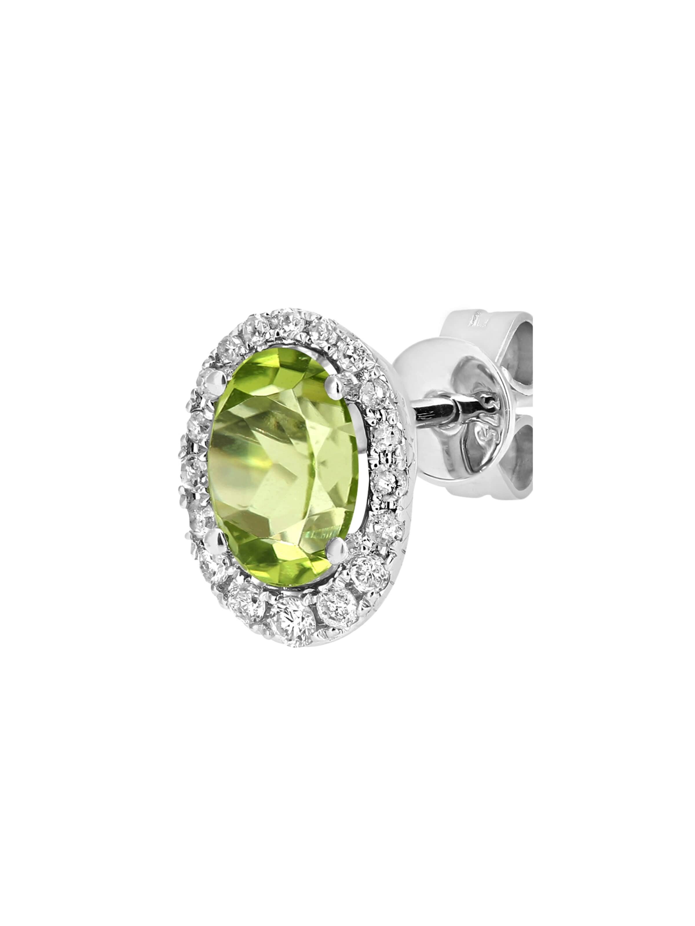 DIAMANT LETERNEL Øreringe i grøn