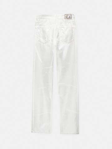 Pull&Bear Normalny krój Jeansy w kolorze srebrny