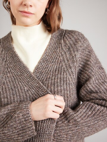 NÜMPH Knit cardigan 'ZINDI' in Brown