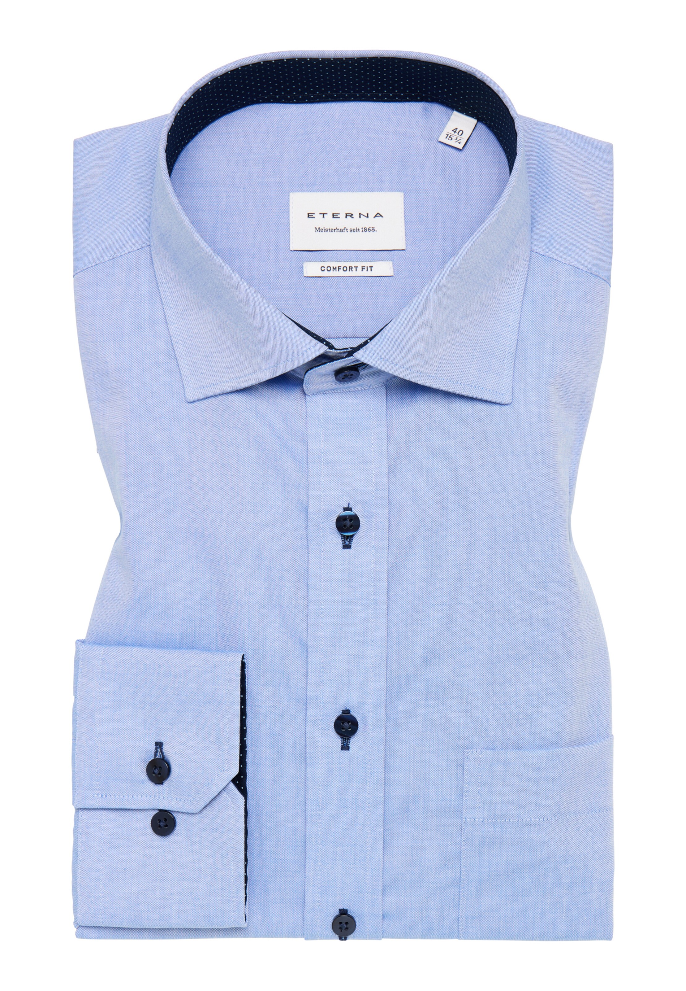 ETERNA Comfort fit Button Up Shirt in Blue