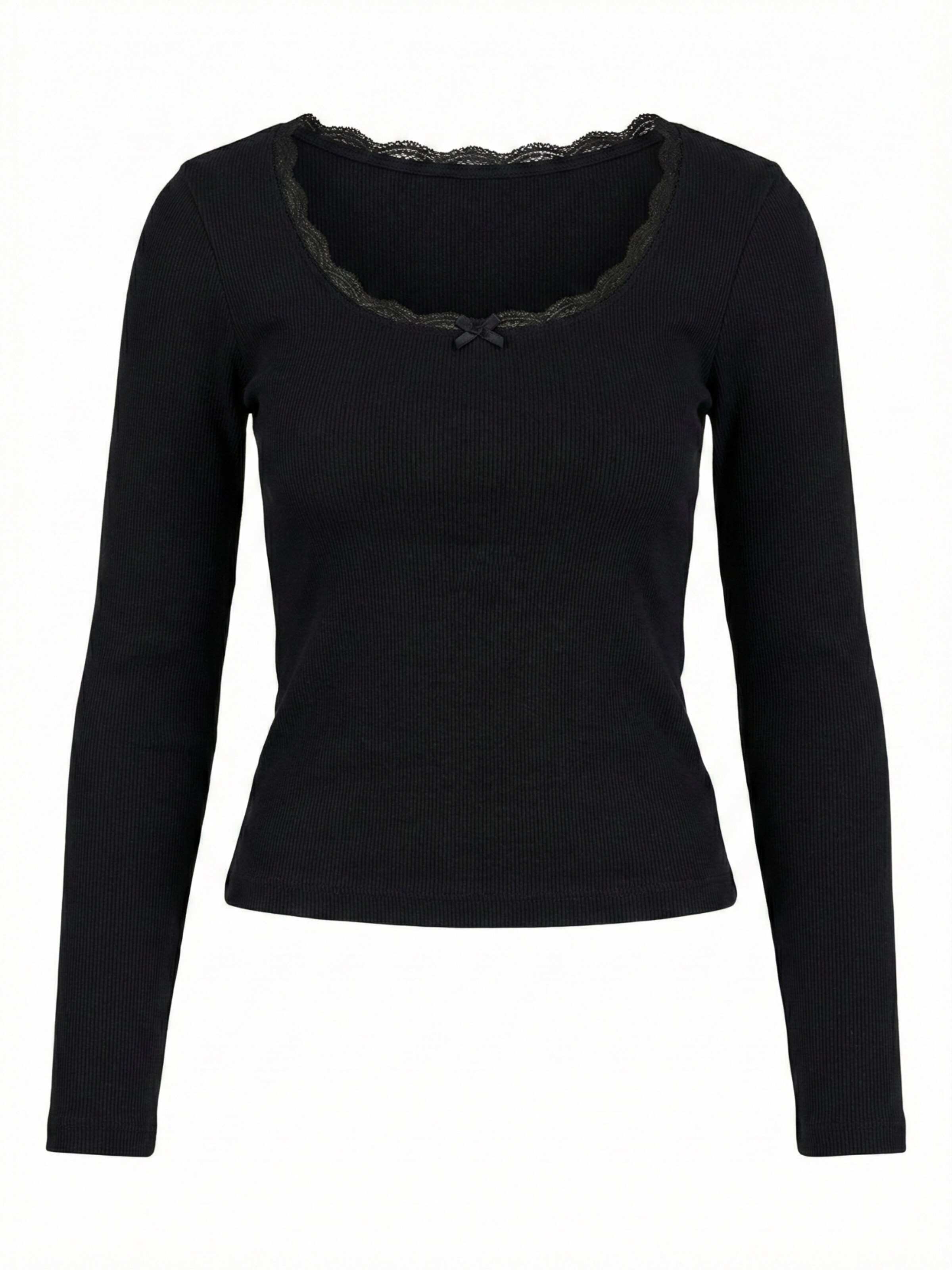 ITS MAY Shirt 'Lace' in Black: front