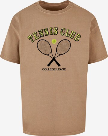 Merchcode Shirt 'Tennis Club' in Beige: voorkant