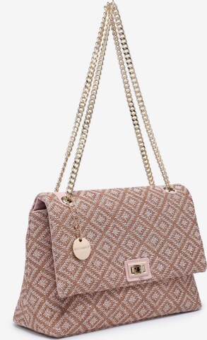 Borsa a spalla 'Borsa a Spalla Donna Amelia Plus - Jacquard Geometrico Poliestere' di Kassandra in rosa: frontale