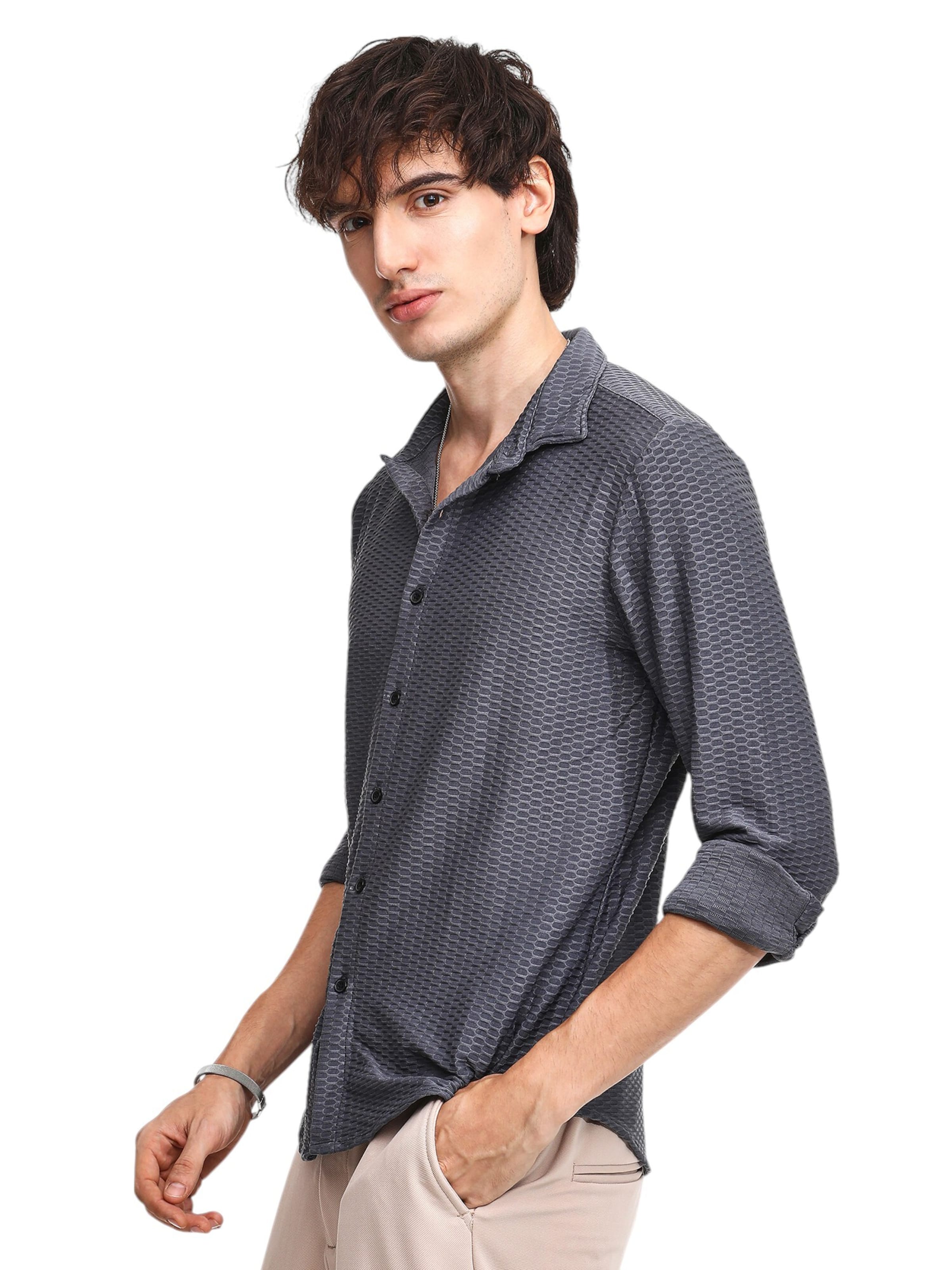 Campus Sutra Regular fit Πουκάμισο ' Wendy ' σε γκρι