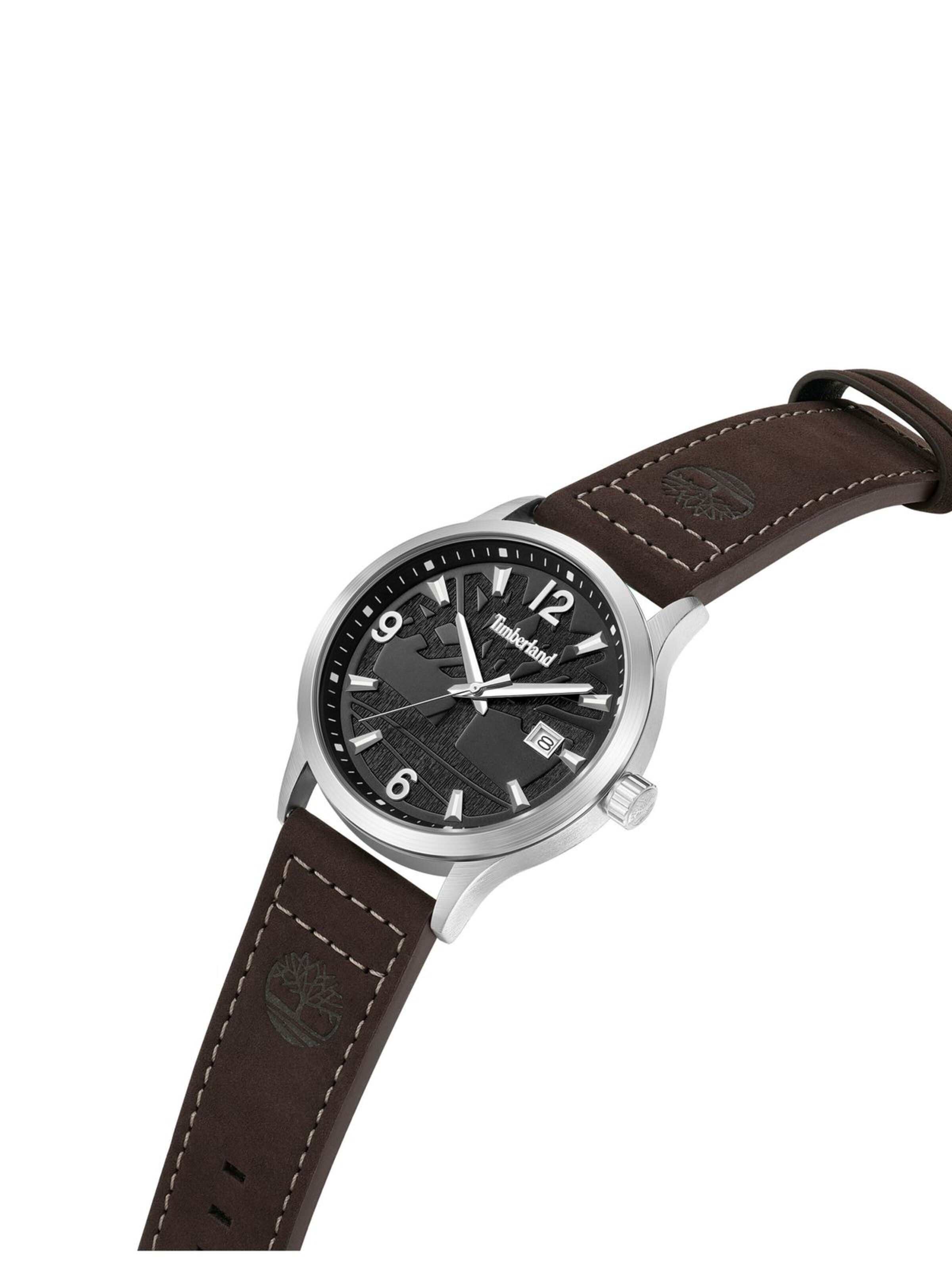 TIMBERLAND Analoog horloge 'Date watch Trumbull' in Bruin