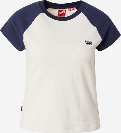 Superdry T-Shirt 'Essential' in ecru / navy, Produktansicht