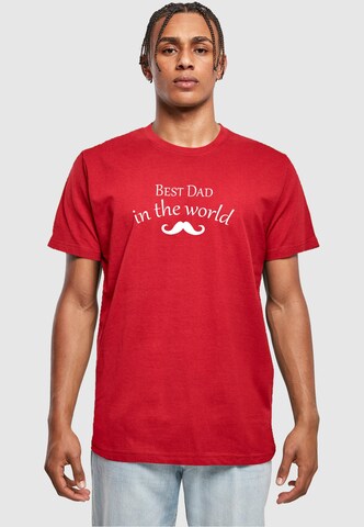 Merchcode T-Shirt 'Fathers Day - Best Dad In The World' in Rot: predná strana